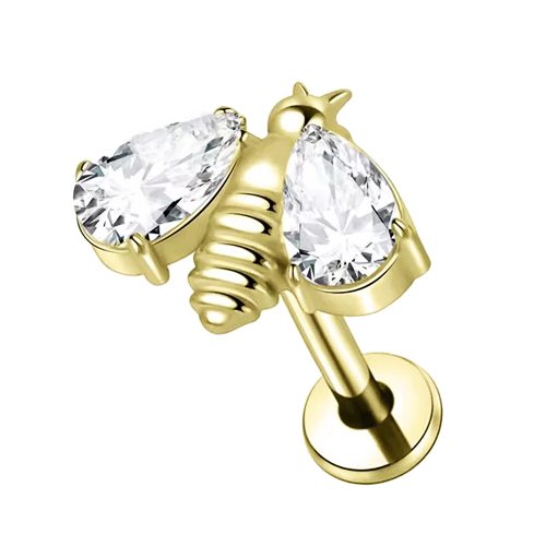 Bijou de piercing papillon doré pour helix chez HOBOH à Aix-en-Provence